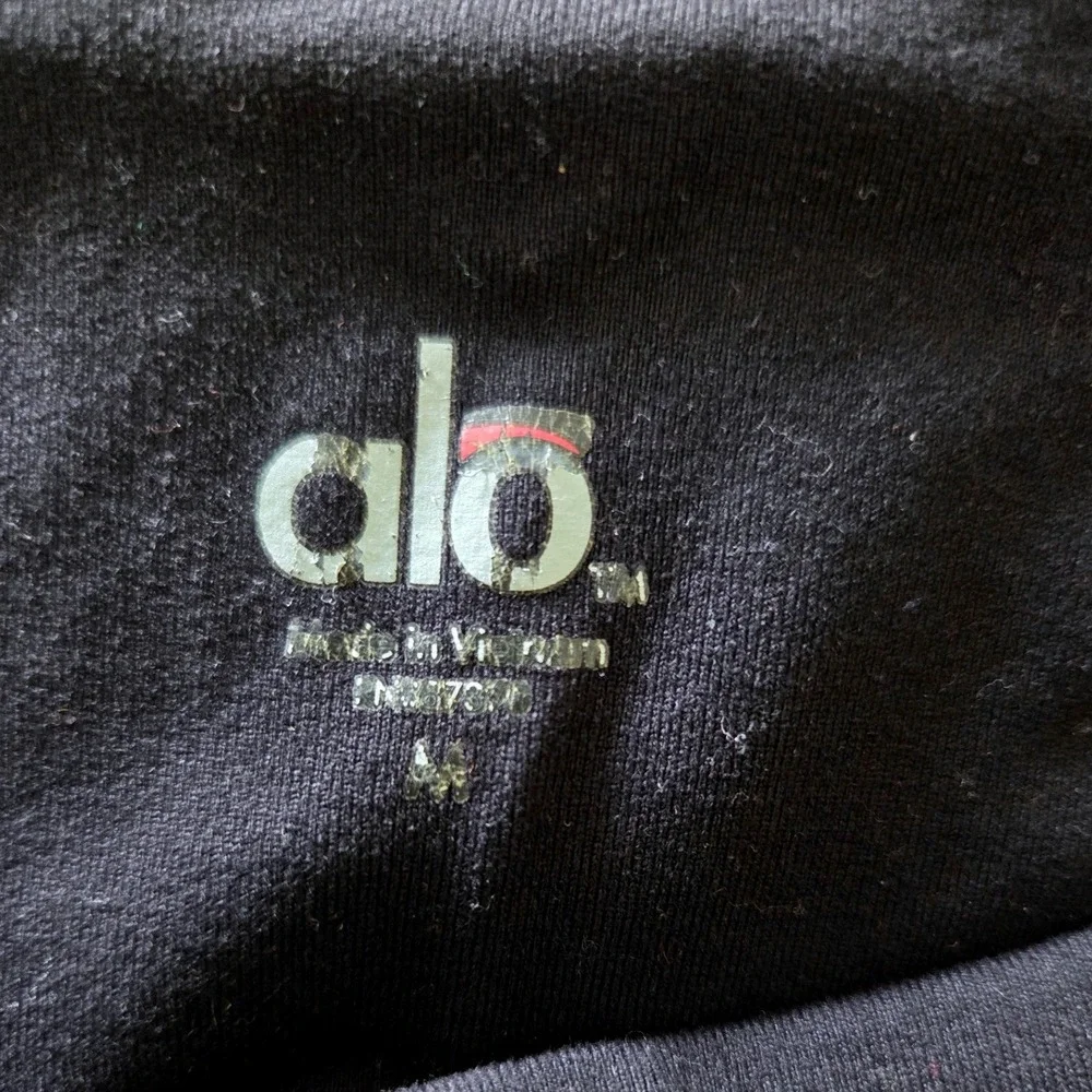 Alo Yoga Women Black Purple Mesh Panel High Waisted Leggings Sz M‎ Activewear